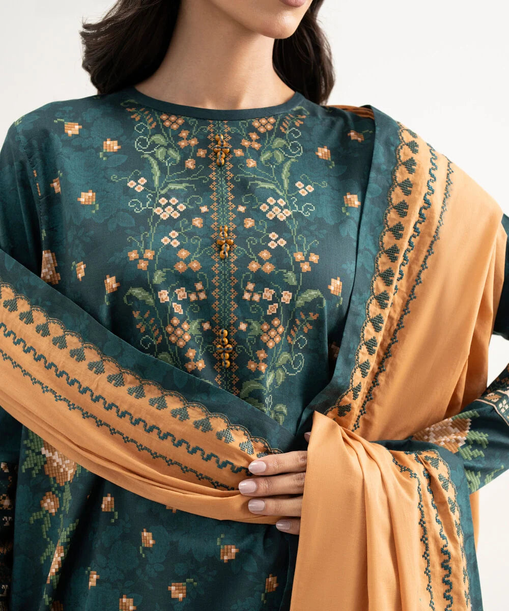 3 Piece -Printed Lawn Suit